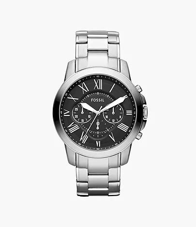 grant chronograph stainless steel watch box set|fossil grant watch band.